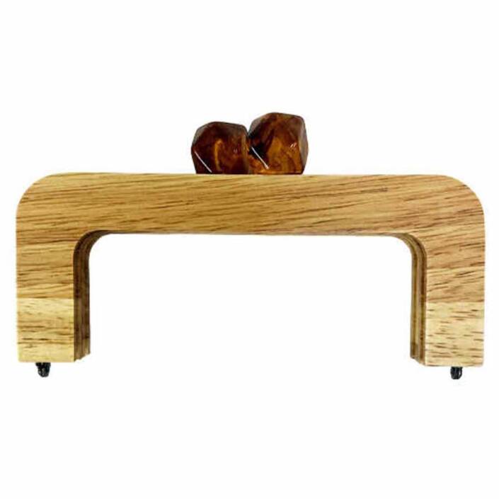 Ahşap Mıknatıslı Çanta Bursu Dikdörtgen ALT200 Kehribar - 1