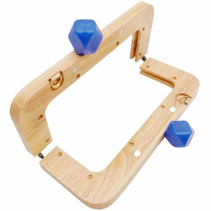 Ahşap Mıknatıslı Çanta Bursu Dikdörtgen ALT200 Mavi - 2