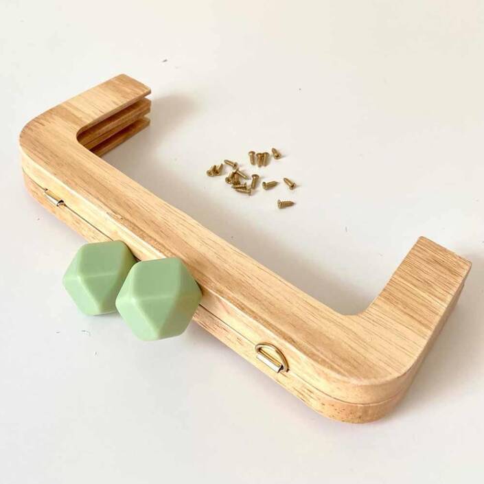 Ahşap Mıknatıslı Çanta Bursu Dikdörtgen ALT200 Mint - 1