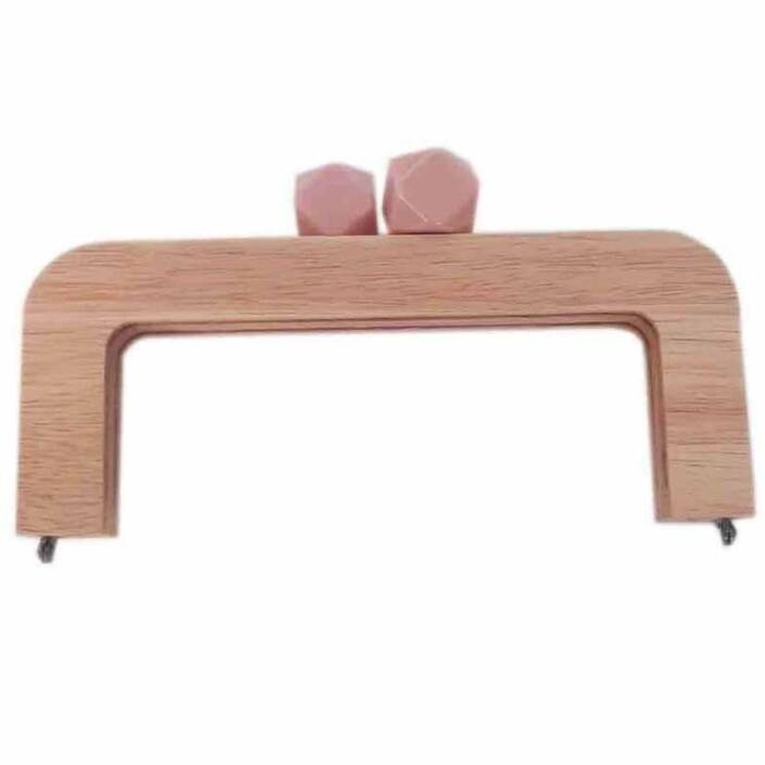 Ahşap Mıknatıslı Çanta Bursu Dikdörtgen ALT200 Pudra Pembe - 1