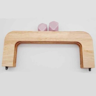 Ahşap Mıknatıslı Çanta Bursu Dikdörtgen ALT200 Pudra Pembe - 3