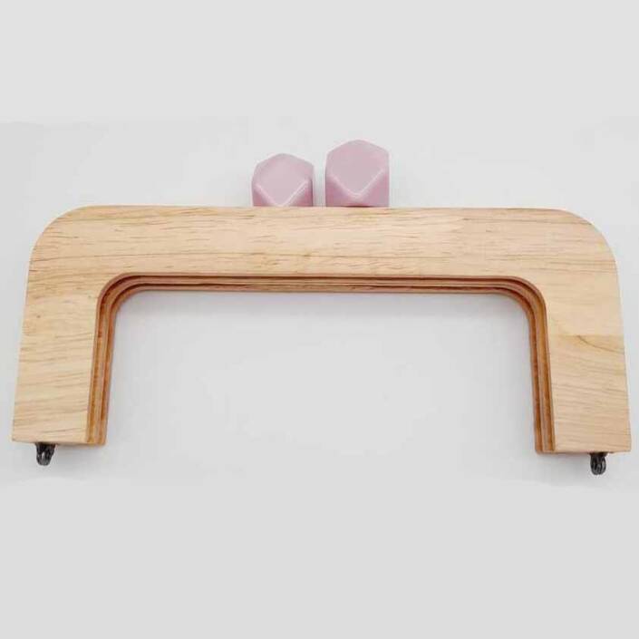 Ahşap Mıknatıslı Çanta Bursu Dikdörtgen ALT200 Pudra Pembe - 3