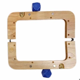 Ahşap Mıknatıslı Çanta Bursu Dikdörtgen ALT200 Saks Mavisi - 2