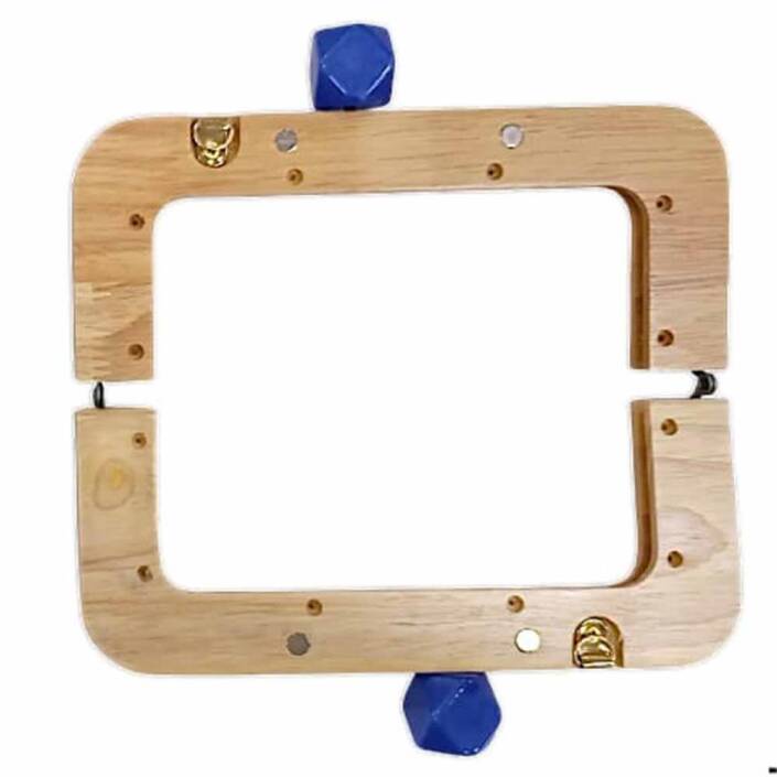 Ahşap Mıknatıslı Çanta Bursu Dikdörtgen ALT200 Saks Mavisi - 2