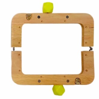 Ahşap Mıknatıslı Çanta Bursu Dikdörtgen ALT200 Sarı - 2