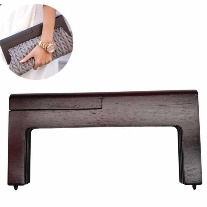 Ahşap Mıknatıslı Çanta Bursu Dikdörtgen ALT300 Taba - 3