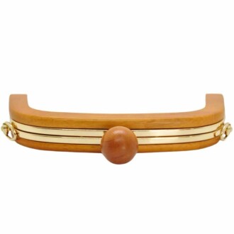 Ahşap Mıknatıslı Çanta Bursu İçi Metal ALT250 Taba - Orivyum