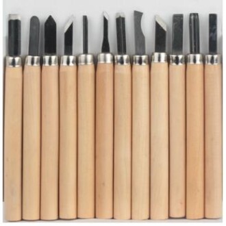 Ahşap Oyma Bıçak Seti (12 Parça) - Orivyum