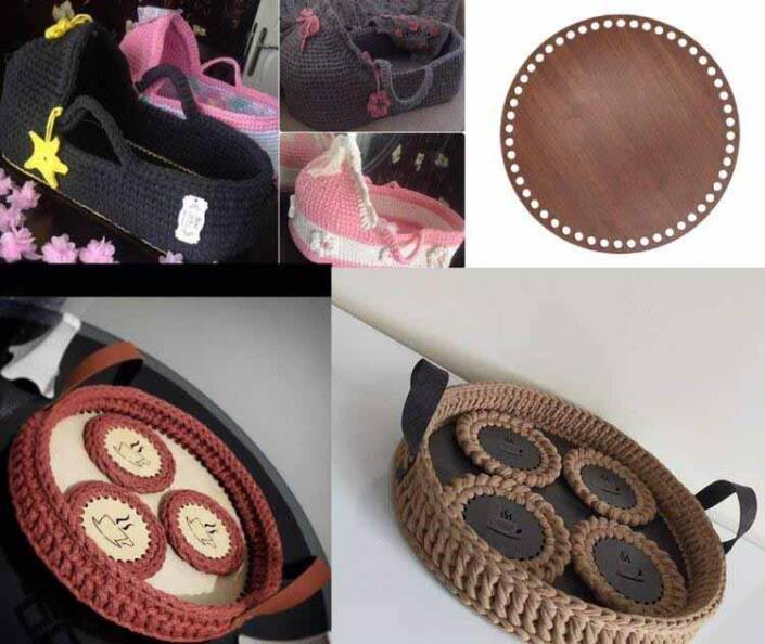 Ahşap Sepet Tabanı Kalp Boyları Kahve ( 1 Adet ) - 2