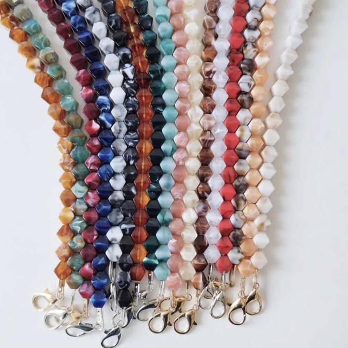 Akrilik Boncuklu Çanta Sapı Piramit ( 1 Adet ) - 1