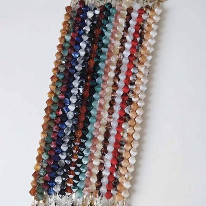 Akrilik Boncuklu Çanta Sapı Piramit ( 1 Adet ) - 5