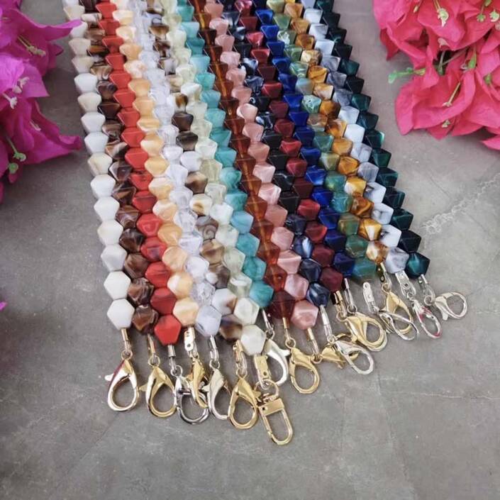 Akrilik Boncuklu Çanta Sapı Piramit ( 1 Adet ) - 6