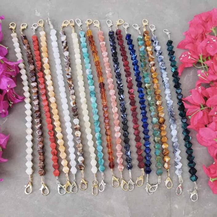 Akrilik Boncuklu Çanta Sapı Piramit ( 1 Adet ) - 4