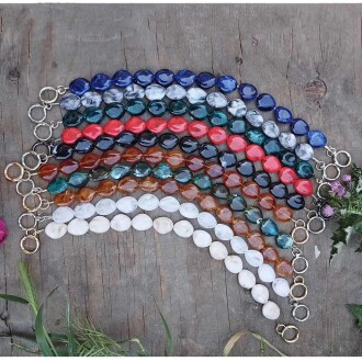 Akrilik Boncuklu Çanta Sapı Yassı ( 1 Adet ) - Orivyum