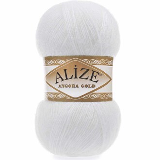 Alize Angora Gold El Örgü İpi 55 Beyaz - Alize