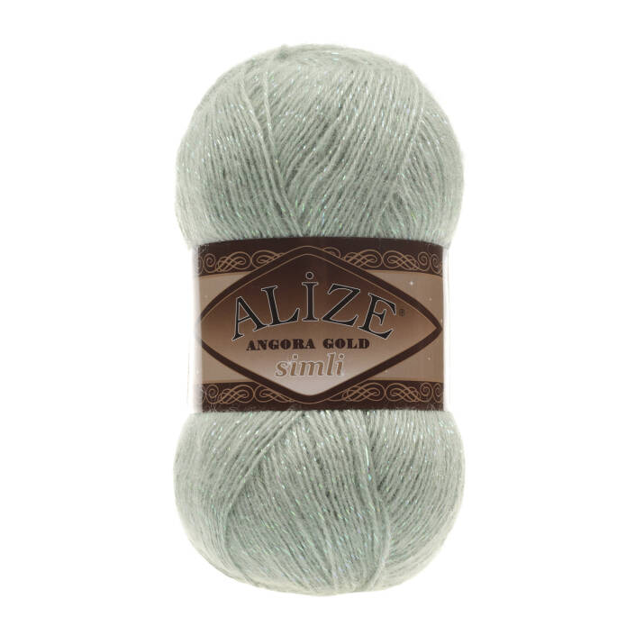 Alize Angora Gold Simli El Örgü İpi 515 Çağla Yeşili - 1
