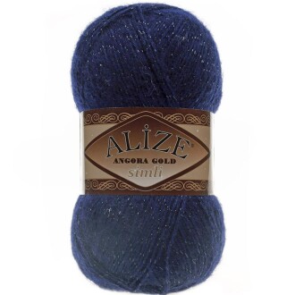 Alize Angora Gold Simli El Örgü İpi 58 Lacivert - Alize
