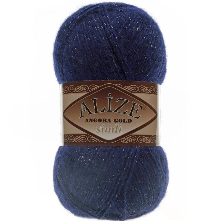 Alize Angora Gold Simli El Örgü İpi 58 Lacivert - 1