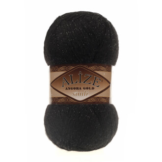 Alize Angora Gold Simli El Örgü İpi 60 Siyah - Alize