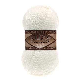 Alize Angora Gold Simli El Örgü İpi 62 Açık Krem - Alize