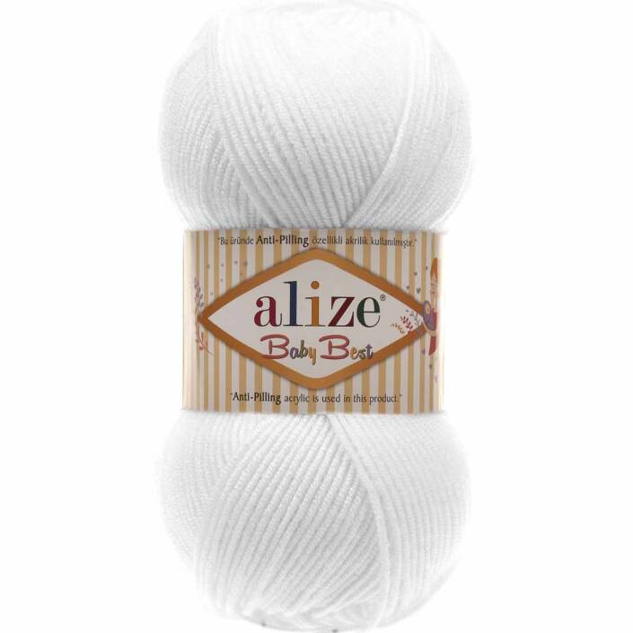 Alize Baby Best El Örgü Bebe İpi 55 Beyaz - 1