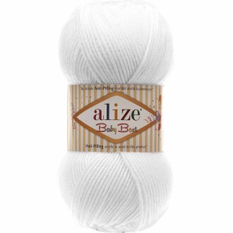 Alize Baby Best El Örgü Bebe İpi 55 Beyaz - Alize
