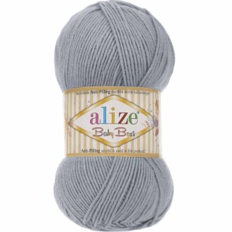 Alize Baby Best El Örgü Bebe İpi 119 Gümüş Gri - Alize