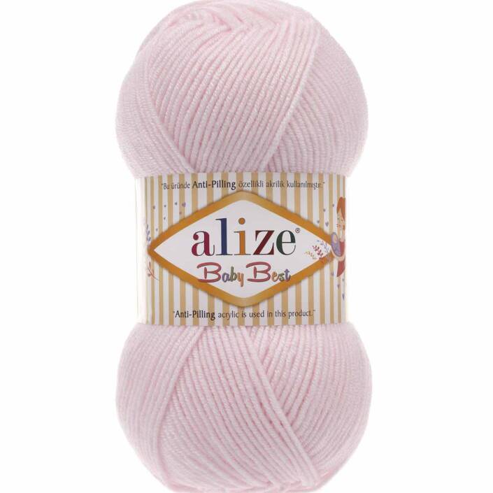Alize Baby Best El Örgü Bebe İpi 184 Pudra Pembe - 1