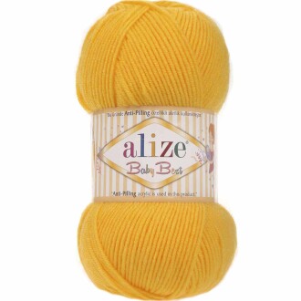 Alize Baby Best El Örgü Bebe İpi 216 Koyu Sarı - Alize