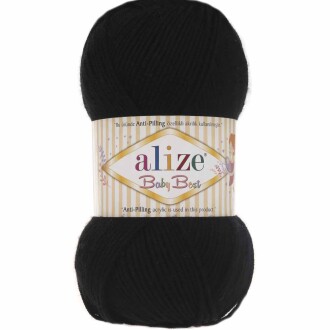 Alize Baby Best El Örgü Bebe İpi 60 Siyah - Alize