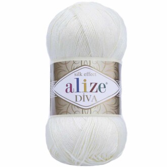 Alize Diva El Örgü İpi 1055 Şeker Beyazı - Alize