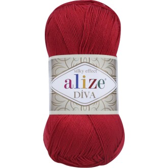 Alize Diva El Örgü İpi 106 Kırımızı - Alize