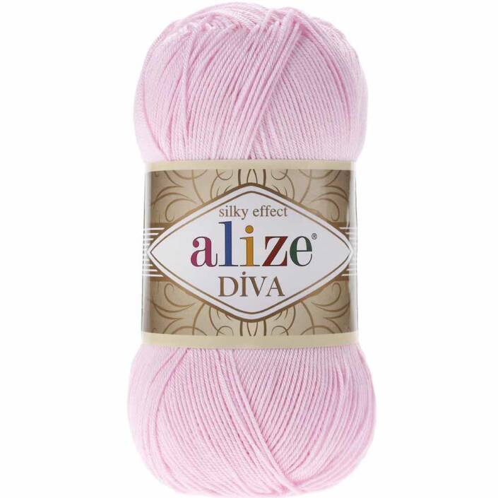 Alize Diva El Örgü İpi 185 Bebe Pembesi - 1