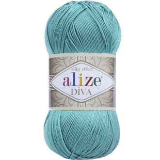 Alize Diva El Örgü İpi 376 Cam Göbeği Mavi - Alize