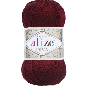 Alize Diva El Örgü İpi 57 Bordo - Alize