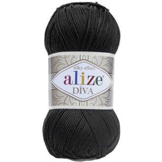 Alize Diva El Örgü İpi 60 Siyah - Alize