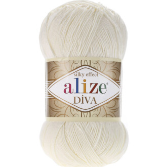 Alize Diva El Örgü İpi 62 Açık Krem - Alize