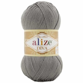 Alize Diva El Örgü İpi 87 Orta Gri - Alize