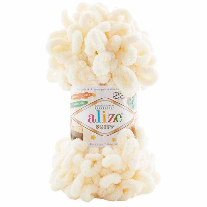 Alize Puffy El Örgü İpi 1 Krem - 1