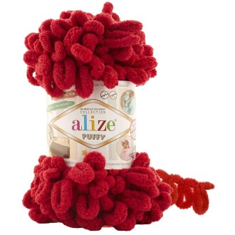 Alize Puffy El Örgü İpi 106 Kırmızı - Alize
