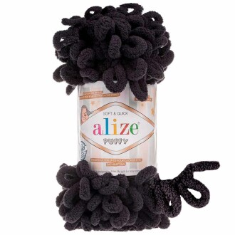 Alize Puffy El Örgü İpi 1060 Siyah - Alize