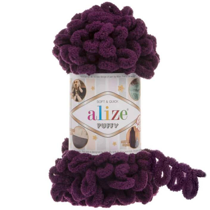 Alize Puffy El Örgü İpi 111 Mürdüm - 1