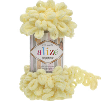Alize Puffy El Örgü İpi 13 Açık Sarı - Alize
