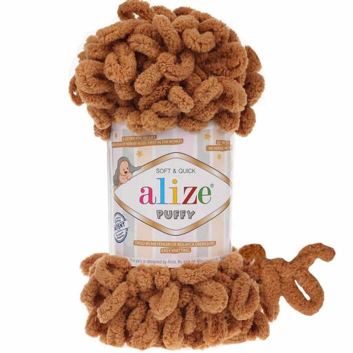 Alize Puffy El Örgü İpi 179 Deve Tüyü - 1