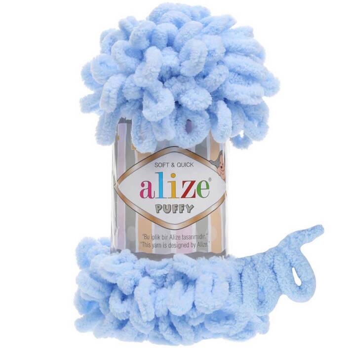 Alize Puffy El Örgü İpi 183 Bebe Mavi - 1