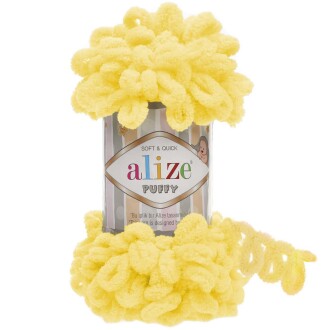 Alize Puffy El Örgü İpi 216 Koyu Sarı - Alize
