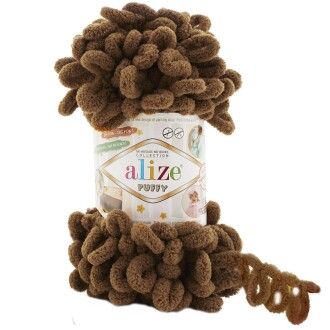 Alize Puffy El Örgü İpi 321 Kahve Moka - Alize