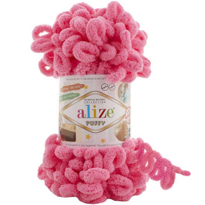 Alize Puffy El Örgü İpi 377 Canlı Pembe - 1