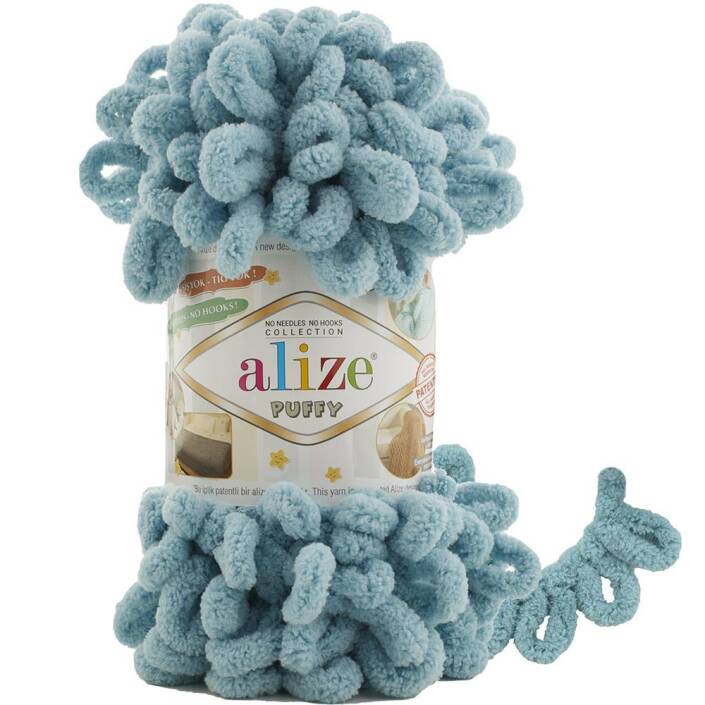 Alize Puffy El Örgü İpi 414 Turkuaz - 1