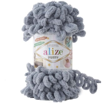Alize Puffy El Örgü İpi 428 Orta Gri - Alize